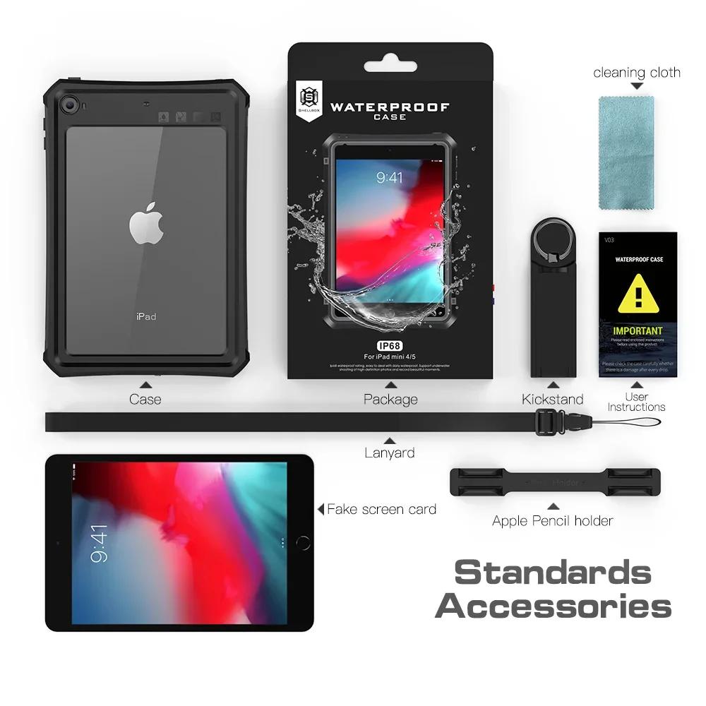 Водонепроницаемый чехол-кейс IP68 для Apple iPad Mini 4 5 6 7 с защитой экрана, держателем для стилуса, водостойкой подставкой, чехол Mini 6