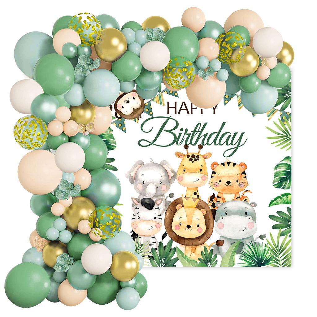 Jungle Animal Balloon Background Set Jungle Safari Birthday Party Decoration Kids Boy Birthday Party Supplies Baby Shower Decor