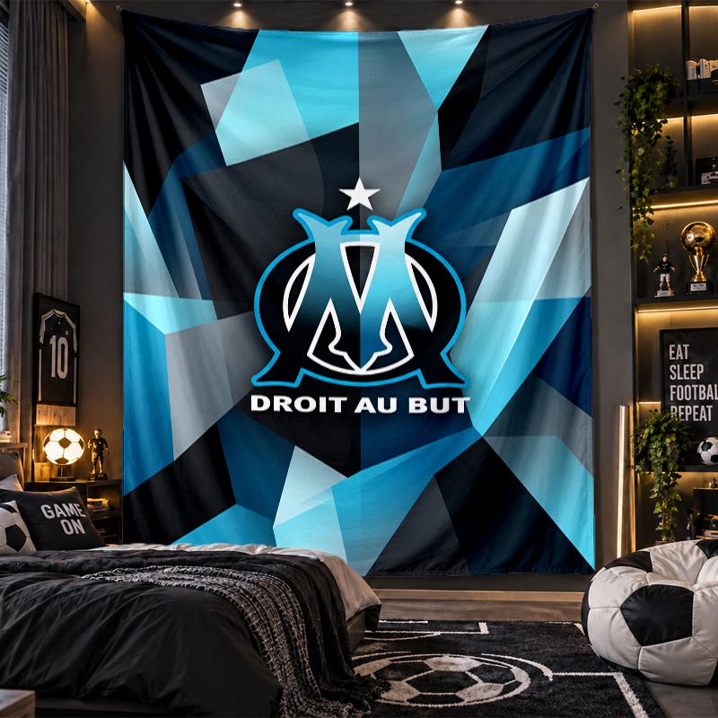 Wall Hanging Tapestry Olympique Lyonnais FC Print Cloth for Living Room Bedroom Home Decor