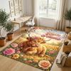 Cow Highland Theme Crystal Velvet Rug Personalized Custom Name Text Soft Floor Mat Home Decor