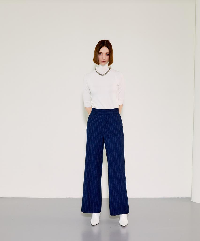 Chaenyuyog High-Waist Wide Pants [Navy]