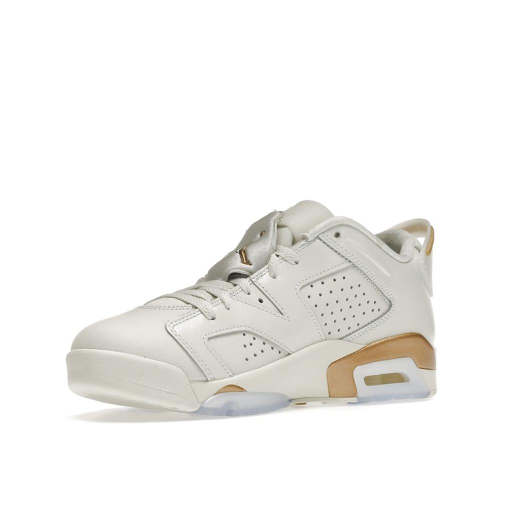 Air Jordan 6 Low Lunar New Year Unisex Sneakers White Spruce-Aura Metallic-Gold DH6928-073