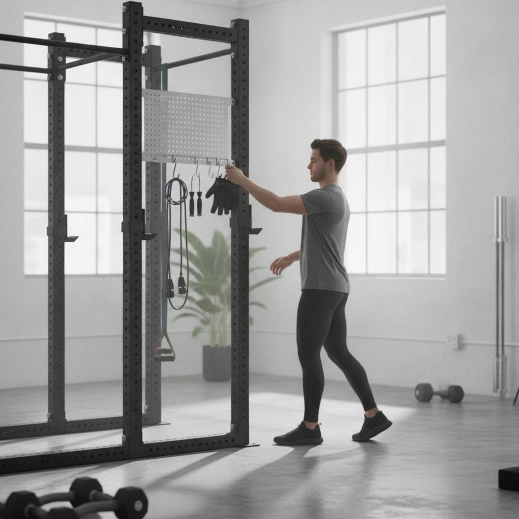 Screw-Mount Perforated Pegboard Panel Space-Saving with Hooks