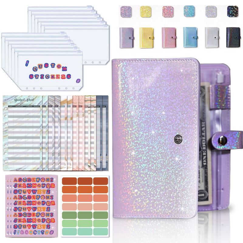 Звездное небо A6 Бюджетный переплет Планировщик бюджета Портативный легкий конверт для денег Органайзер для денег с