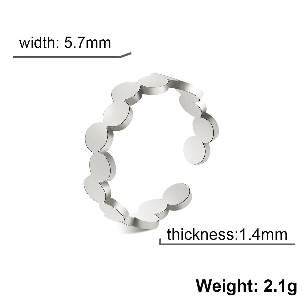 Геометрическое круглое открытое кольцо из нержавеющей стали, регулируемые кольца для пальцев, минималистичные украшения, новогодний подарок на День святого Валентина для женщин