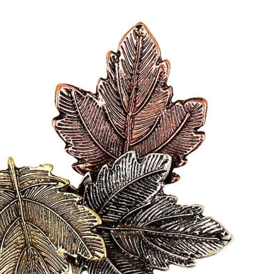 Винтажная металлическая брошь-булавка с тремя листьями для шарфа, свитера, платья, женский декор, подарок, Beauty AVE