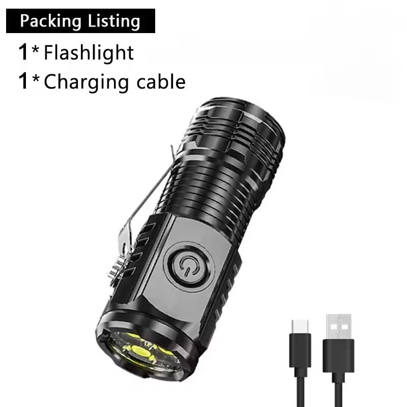 High Quality LED Flashlight 18350 Super Bright Torch Rechargeable USB Light Waterproof for Outdoors Hiking Camping Lantern