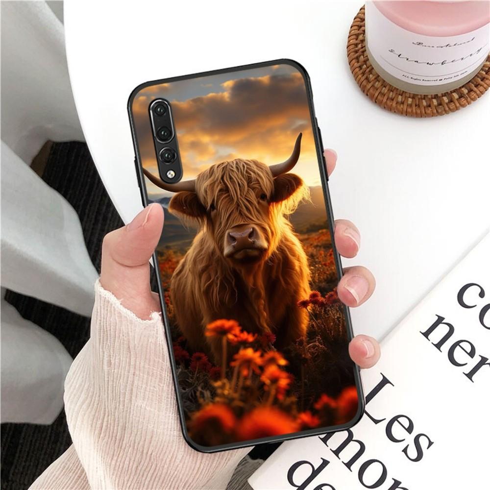 Cute Highland Cow Phone Case For Huawei P 8 9 10 20 30 40 50 Pro Lite Psmart Honor 10 Lite 70 Mate 20lite