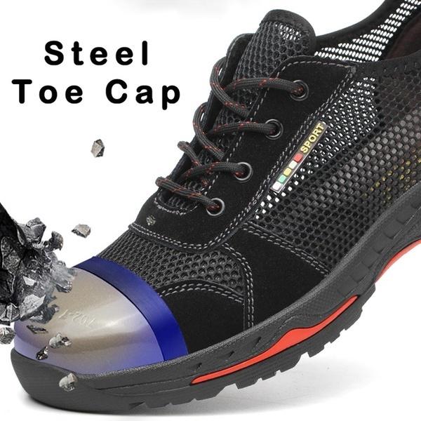 Летняя дышащая легкая защитная обувь, повседневная рабочая обувь с защитой от проколов и разрушением