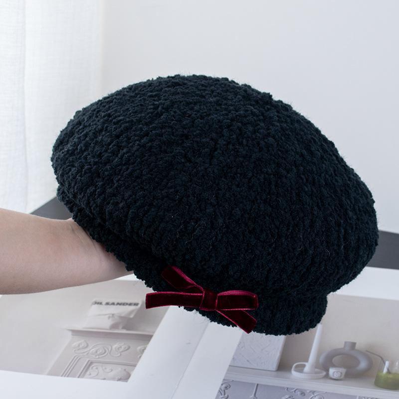 Зимняя японская вязаная шапка с бантом для женщин весна-осень милый универсальный берет шляпы художника
