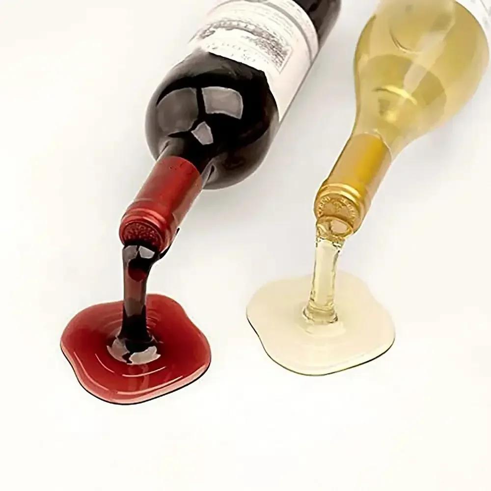 Fun Spilled Wine Bottle Holder Fashion Unique Way ABS Wine Bottle Stand Creative Display Your Favorite Wine Bottle Rack
