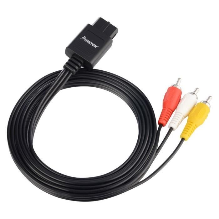 Câble Audio Vidéo AV - INSTEN - 1,8 m - Composite - Pour Super Nintendo SNES/N64/GameCube
