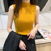 Spring and Summer New Semi-turtleneck Flash Sleeveless Women's Sweater Early Autumn Suit Slim Vest Pullover Sweater
