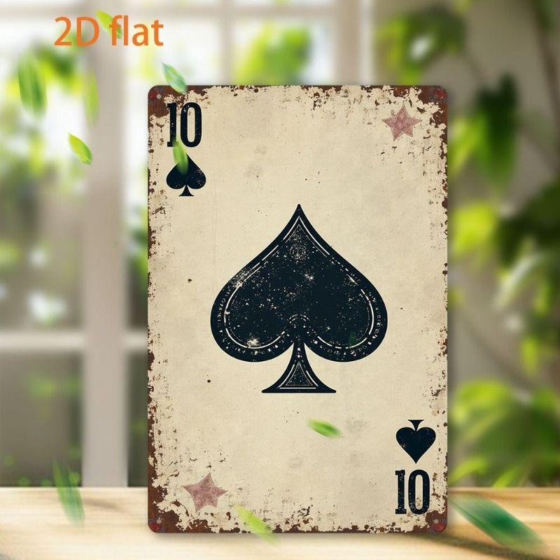 Постер с игральными картами Металлическая табличка 20x30см Настенное искусство