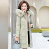 Middle-aged Women's Winter Coats  New Casual Thick Warm Women's Jackets Hooded Fur Collar Long Parkas