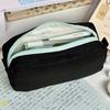 Solid Color Pen Bag Zipper Design Stationery Organizer New Stationery Bag Back To School
