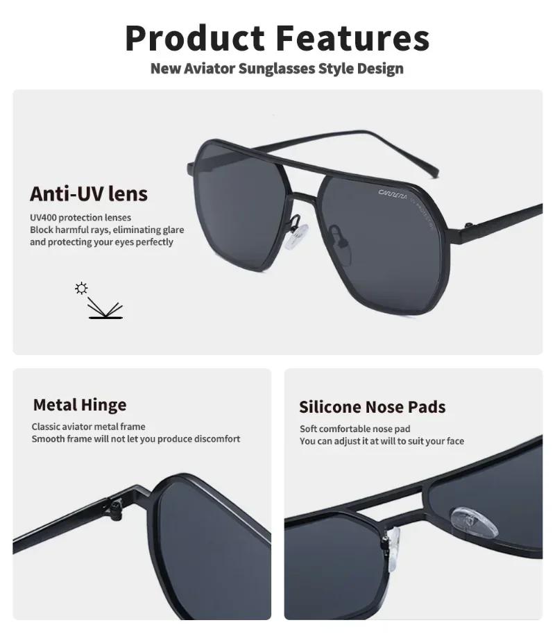 Новые солнцезащитные очки Carrera в стиле ретро, винтажные солнцезащитные очки для мужчин и женщин, спортивные, для вождения, с металлической оправой, защита от УФ-лучей UV400