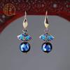 Retro Ethnic Earrings Cloisonne Earrings Chinese Ancient Style Earrings Temperament 2025 New Trendy Women's Accessories