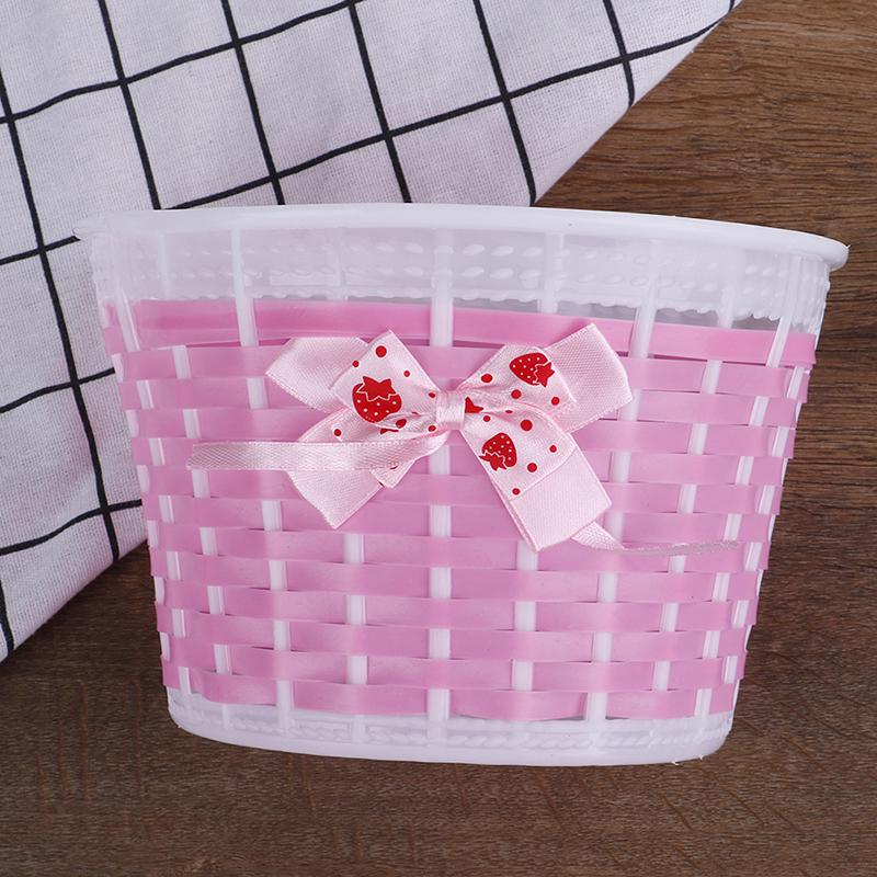 Bicycle Basket Front Bag Bike Bowknot Front Basket For Children Girl Cycling