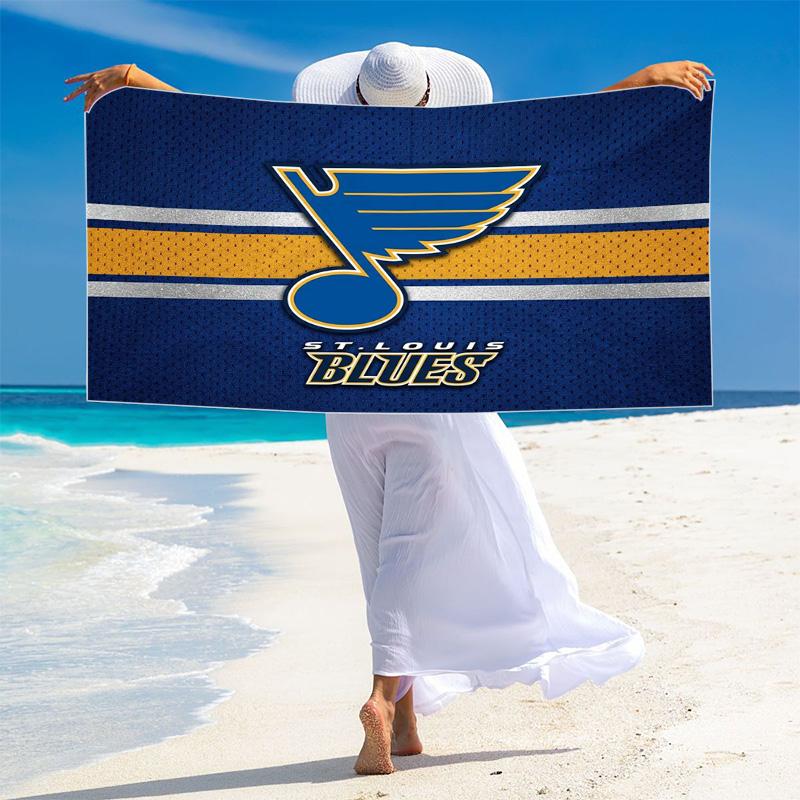 St. Louis Blues Print Beach Towel, Large Soft Quick Dry Towel for Beach Camping Swimming