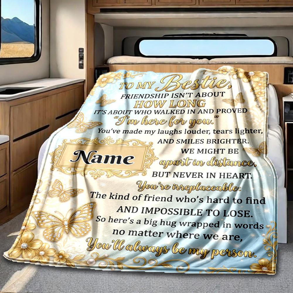 Friendship Endures Distance Blanket Personalized Name Soft Comfortable Stylish Blanket Car Blanket Perfect For Travel Camping Outdoor Home Suitable