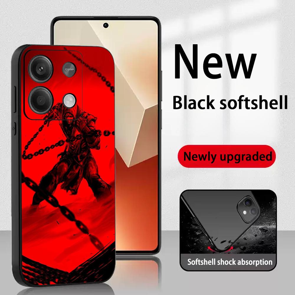 Mor-tals Kombat fashion game design Phone Case For Redmi Note 14 13 12 11 Pro Plus S 5G 14C A3 Soft Black Phone Cover