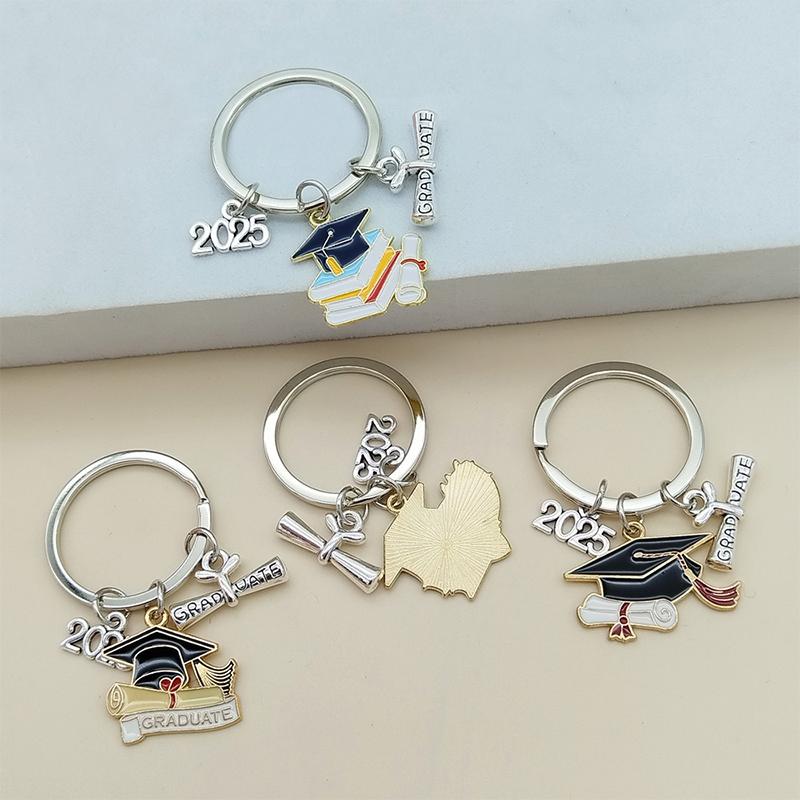 Брелок для ключей на выпускной сезон 2025 года, памятный знак, гравированный сплав, креативный брелок в виде книжной крышки, уникальный, многофункциональный