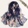 Summer Beach Long Sun Protection Scarf and Shawl Women Decorative Floral Thin Chiffon Scarves