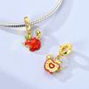 Original 925 Sterling Silver Charm Bead Golden Series Zircon Pendant Fit Original Bracelet Necklace For Women DIY Jewelry Gift