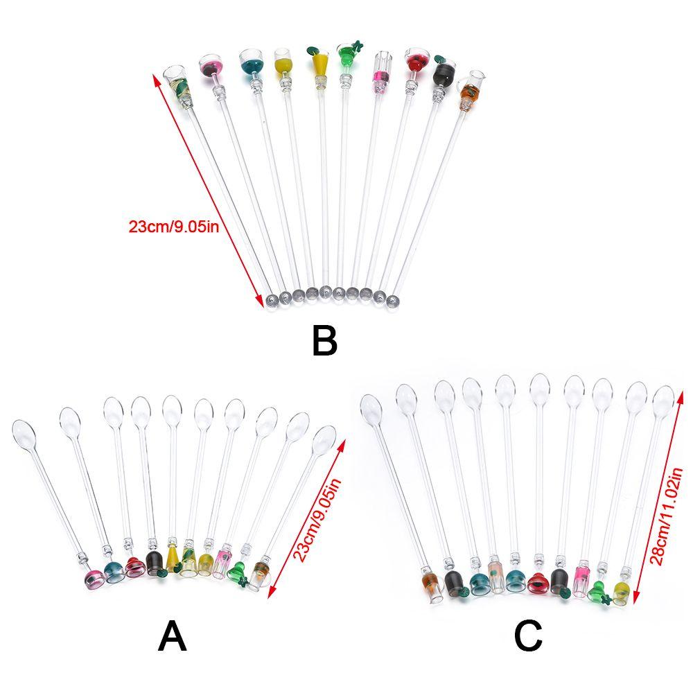 10Pcs/Set Colorful Bar Tool Acrylic Stirring Sticks Mixing Sticks Cocktail Drink Stirrers