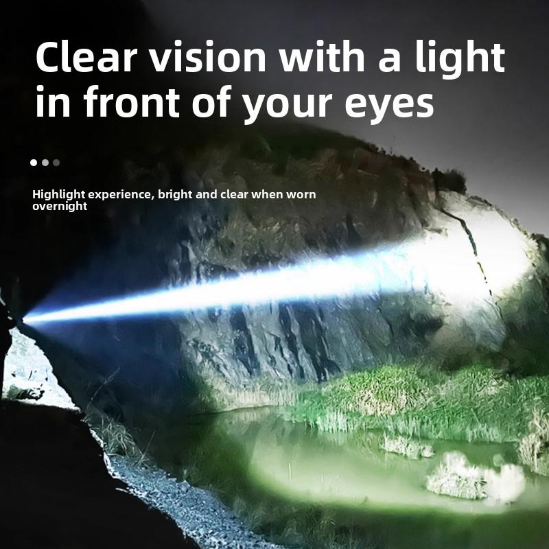 Outdoor strong light ultra bright remote flashlight, adjustable zoom and multi-level focus, floodlight and remote laser cannon f