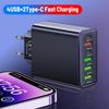 3.1A Multi-Port Charger: 2 Type-C PD + 4 USB for Mobile Phones - Travel-Friendly Charging Hub
