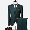 Men's Slim Fit Three-Piece Suit, Multi-Color British Wedding Tuxedo, Plus Size Groomsman Set