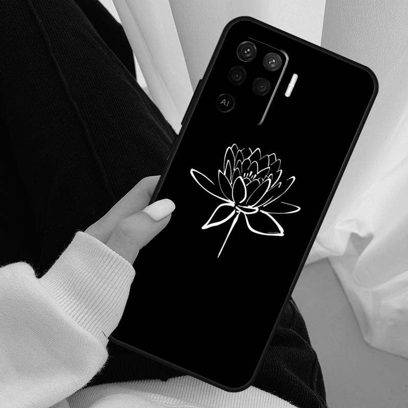 Чехол-цветок лотоса для Oppo A18 A38 A58 A78 A98 A80 A60 A40 A96 A76 A16 A94 A74 A54 A15 A17 A57 A77 A5 Pro