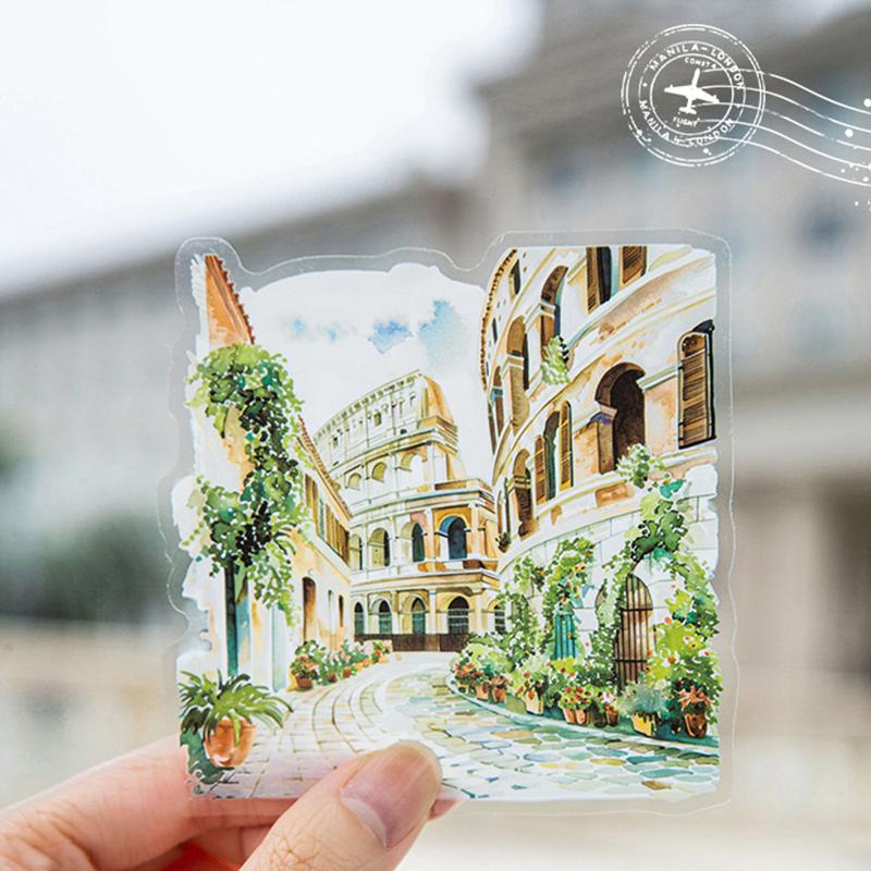 30 pcs Travel theme Stickers pack aesthetic Decorative Diary Album Scrapbooking material handmade DIY Sticker