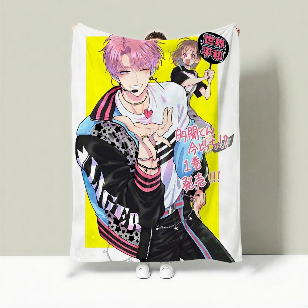 Anime T-Tamon-kun Ima Dotchi Throw Lightweight 240g Flannel Blanket Soft Skin-friendly for Summer Cooling
