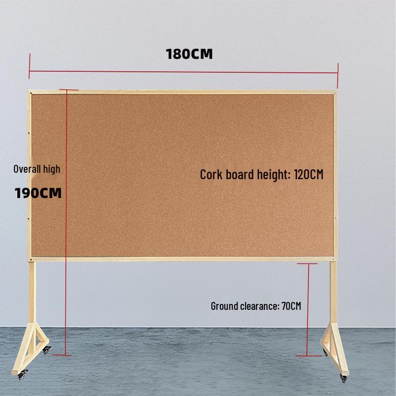 Mobile Felt Bulletin and Photo Display Board - Vertical Standing Announcement Wall for School and Office Use