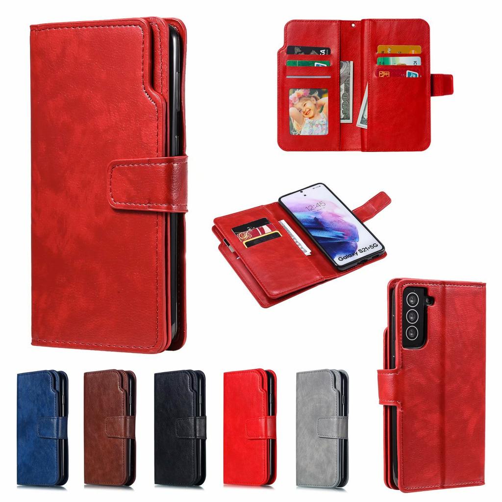 Подходит для Samsung S21plus кожаный чехол A02S девятикарточный кошелек-держатель для карт защитный чехол A12 кожаный чехол-раскладушка