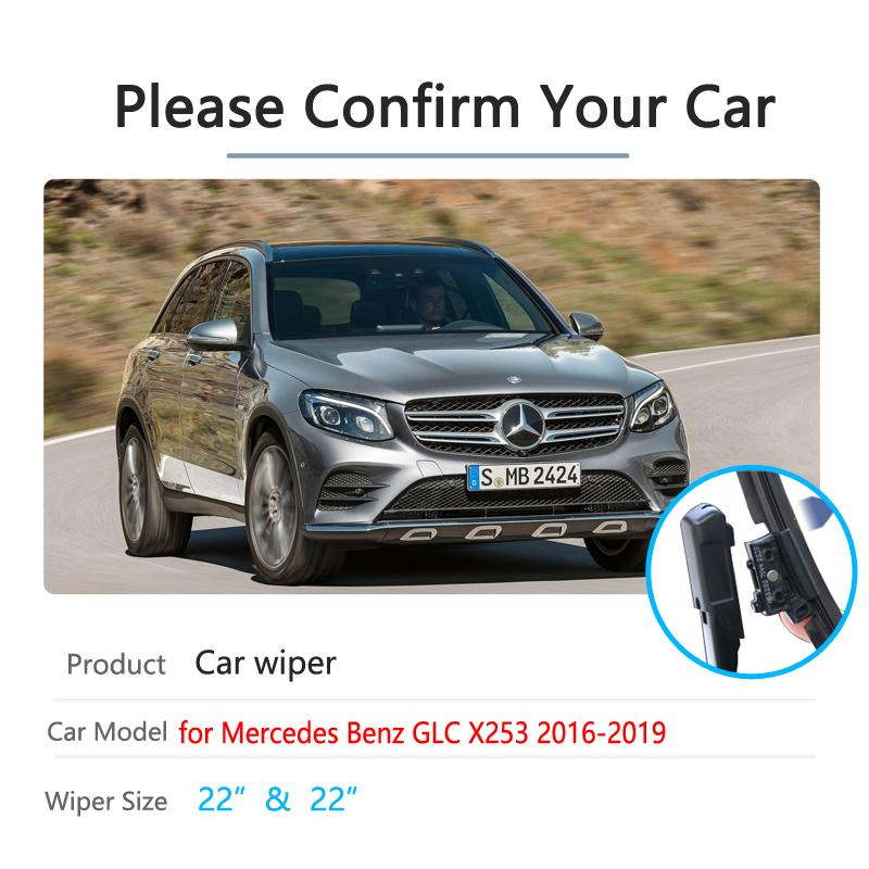 Щетки стеклоочистителей автомобиля для Mercedes Benz GLC Class X253 C253, щетки для ветрового стекла, автомобильные аксессуары 200 250 300 220d 250d 43 63 AMG