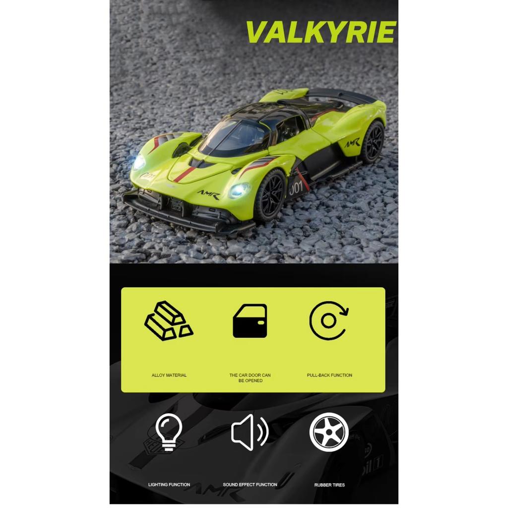 1/32 Scale Martin Valkyrie AMR Pro AM-RB 001 Alloy Scale Car Model Diecast Metal Miniature Car Sound and Light Children Toy Car Vehicles Gifts
