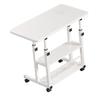 Bedside Table with Wheels 3 Tier Shelves Variable Height Ergonomic Mobile Bedside Laptop Desk for
