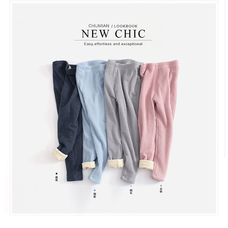 Детский комплект нижнего белья Средний и Большой для Мальчиков и Девочек Пижама Осень и Зима Теплые Длинные Кальсоны Верх и Низ На Флисовой Подкладке Утепленный Теплосберегающий