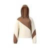 Fitness Fashion Comfortable Casual Sports Color Block Loose Hoodie Women Hoodies White A11W541212FIV