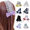 Hair Accessories Bowknot Ribbon Headwear with Clips Sweet Lace Hairband Lolita Headband  Female