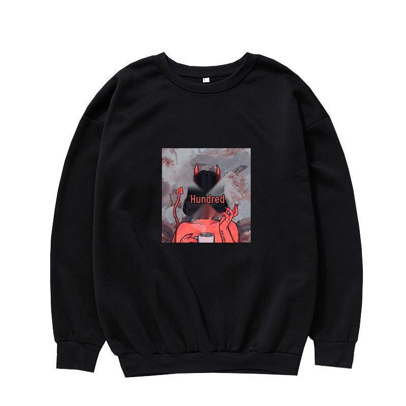 Witch-Themed Unisex Round Neck Pullover – Loose Long Sleeve Sweatshirt for Autumn/Winter