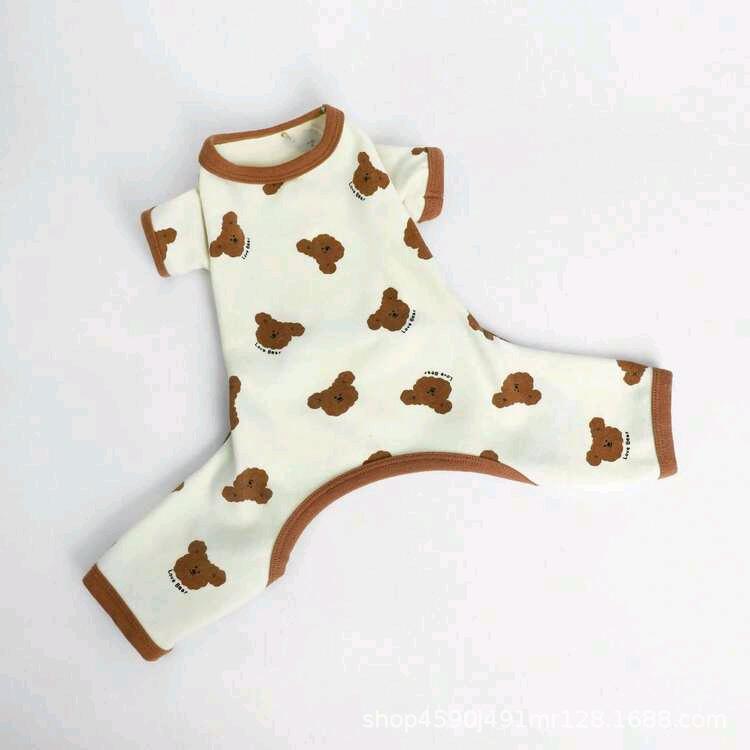 Dog autumn and winter knitted bottoming shirt thermal bipeg teddy bear small dog cat dog clothes