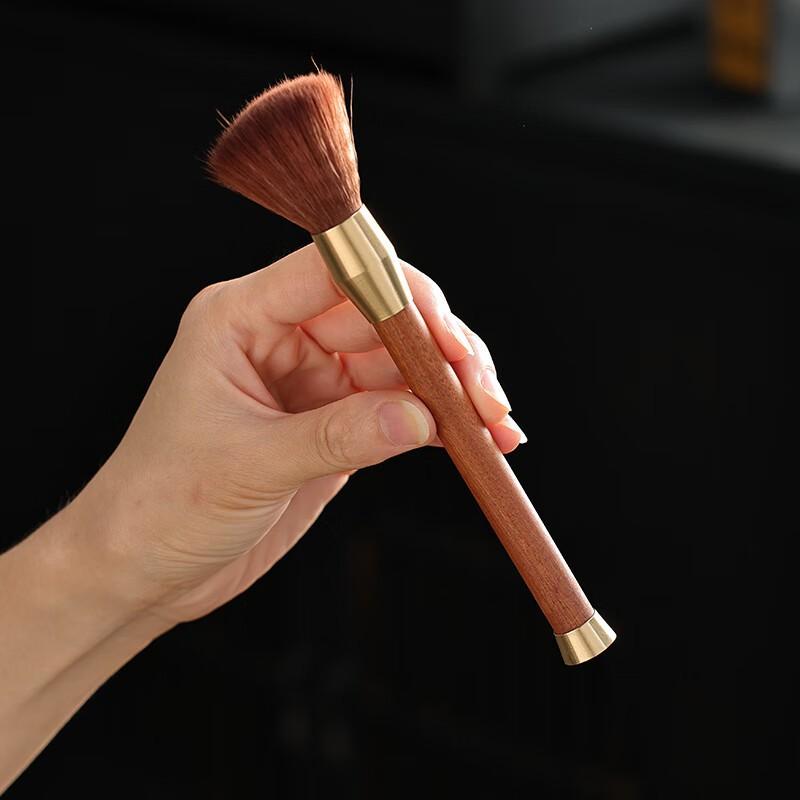 Wooden Tea Ceremony Tools Set With Brass Accents Handcrafted Chinese Style Accessories Gaiwan Kung Fu