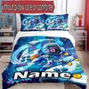 3pcs Duvet Cover Set (1*Duvet Cover + 2*Pillowcase, Without Core), Custom Name Cosmic Bot Crew Pattern Bedding Set, Home Bedroom Decor Gift