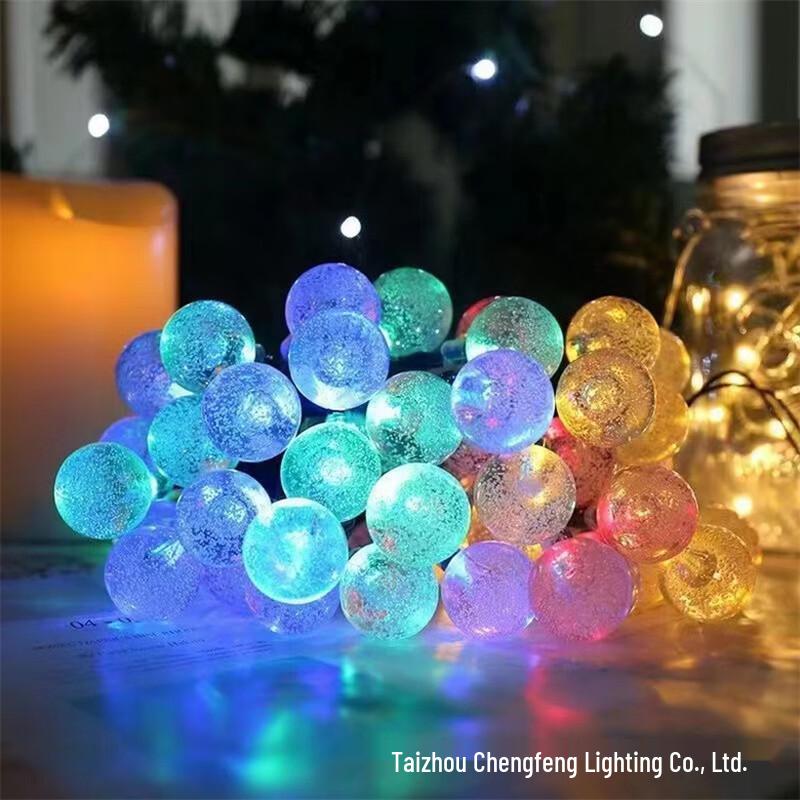 Oenyled Solar Water Drop String Lights