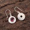 Natural Rhodolite Gemstone 925 Fine Silver Jewelry Handmade Girls Earrings 1.40" EE-4-41